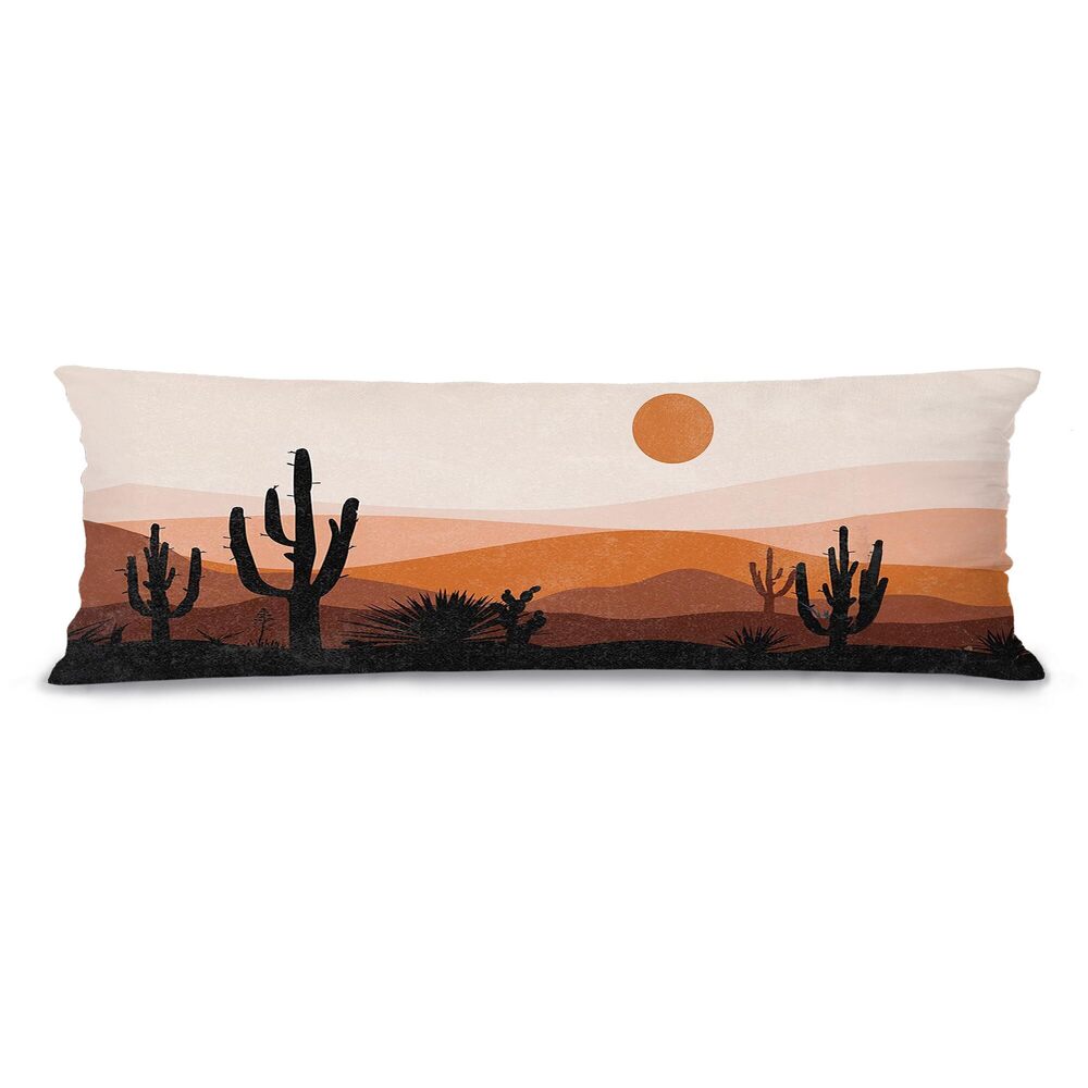8809 Boho Terracotta Sunset Western Southwestern 20x54 Body Pillow Cover